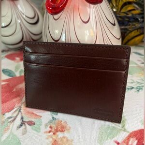 COACH Leather Brown Card Wallet and Money Clip NEW